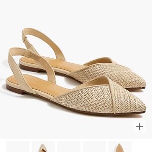 J. crew woven slingback flat 9.5 new in box